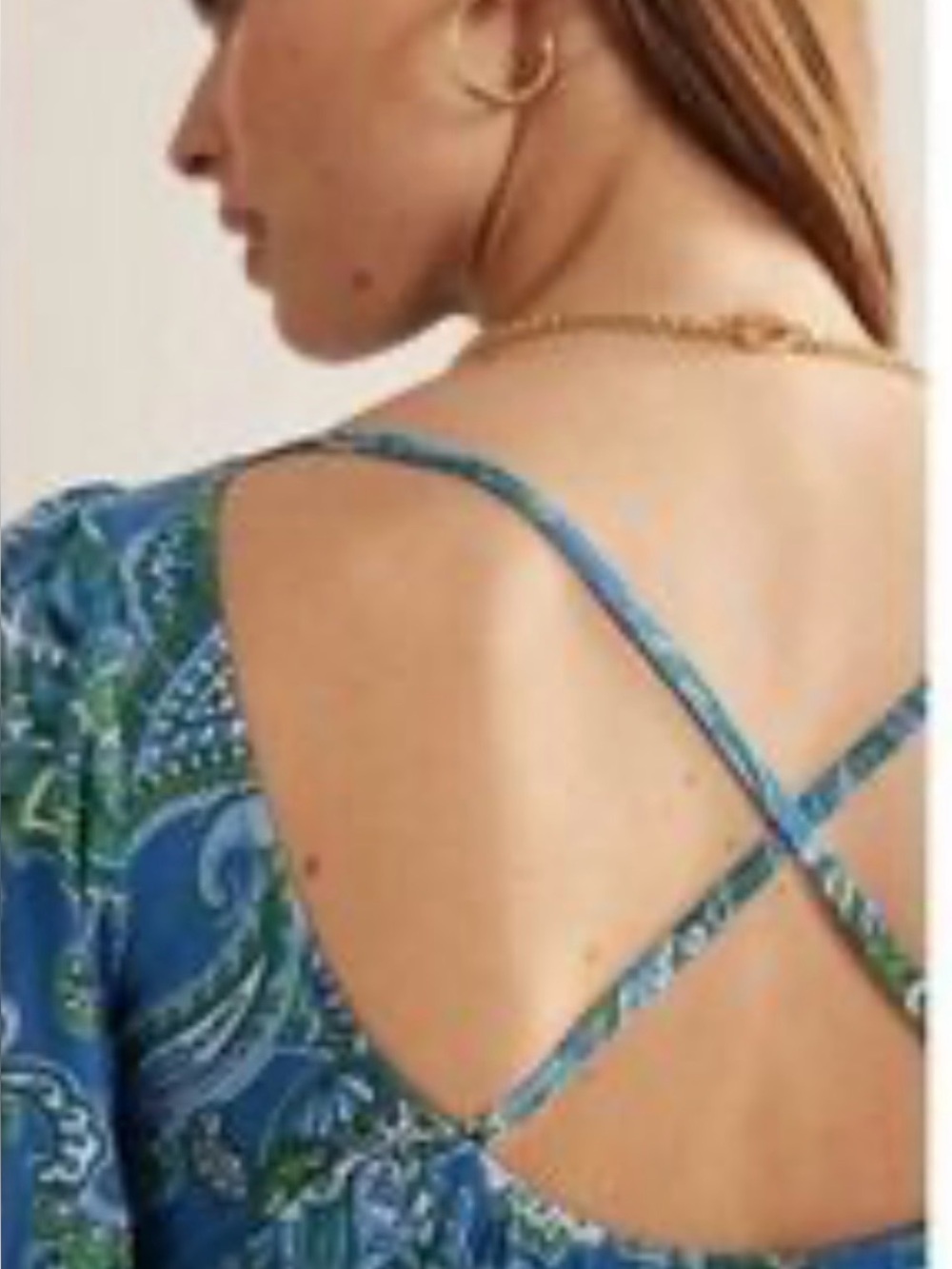Boden Blue Paisley Cutout Back Jersey Maxi Dress New - Picture 2 of 7